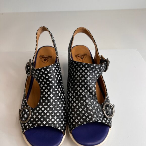 John Fluevog Sandal Women 7.5 Awe Slingback Leather Portugal Hope Party Core Ex - Picture 2 of 13